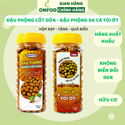 Đậu phộng da cá rang tỏi ớt, đậu phộng cốt dừa ONFOD đồ ăn văt giảm cân healthy ít calo