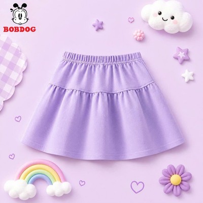 Chân váy cho bé gái BOBDOG, váy thun cotton mềm mát, chân váy dáng xòe ngắn, có lớp quần bảo hộ bên trong cho bé