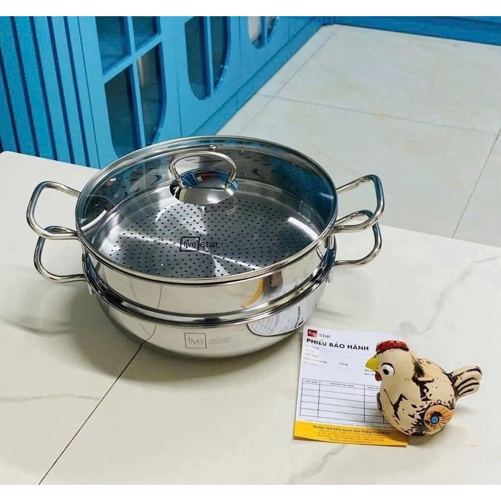 NỒI LẨU INOX 3 ĐÁY KÈM XỬNG HẤP FIVESTAR