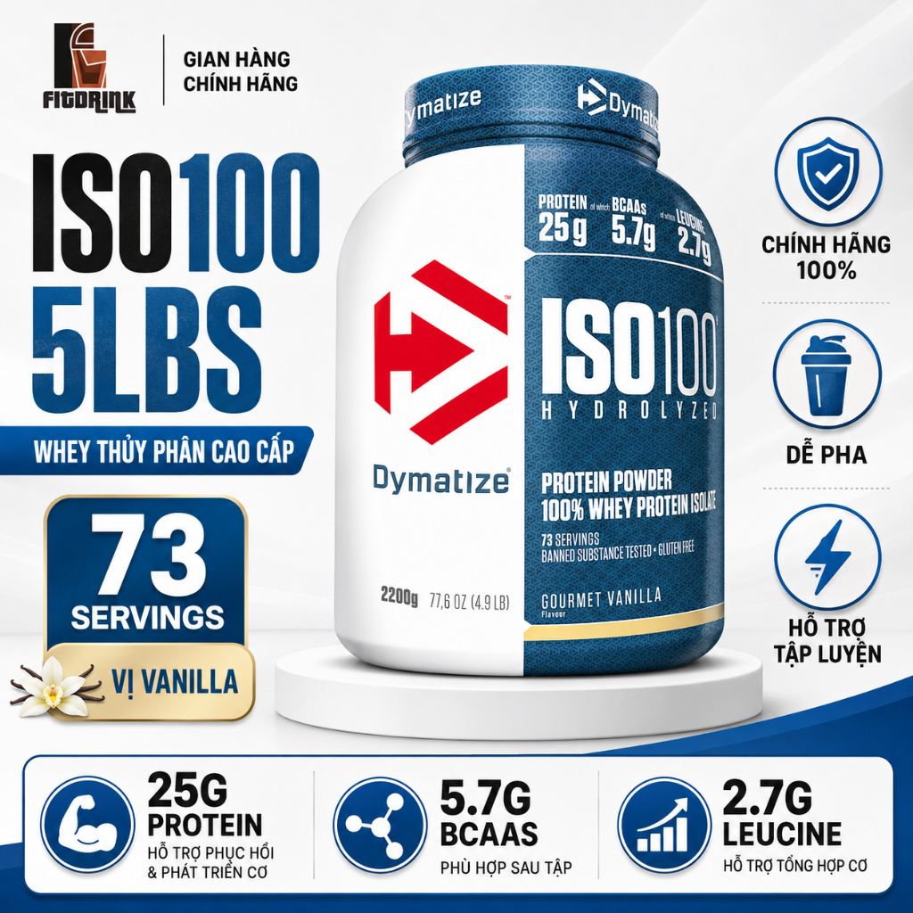 SỮA BỔ SUNG ĐẠM ISO100 DYMATIZE 5LBS - CHÍNH HÃNG