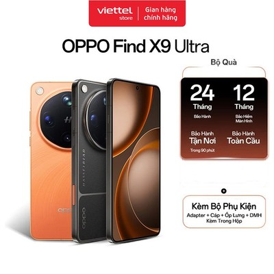 Điện thoại OPPO FIND X9 Ultra 12GB + 512GB | Pin 7050 mAh | Màn hình 6.82" | Snapdragon® 8 Elite Gen