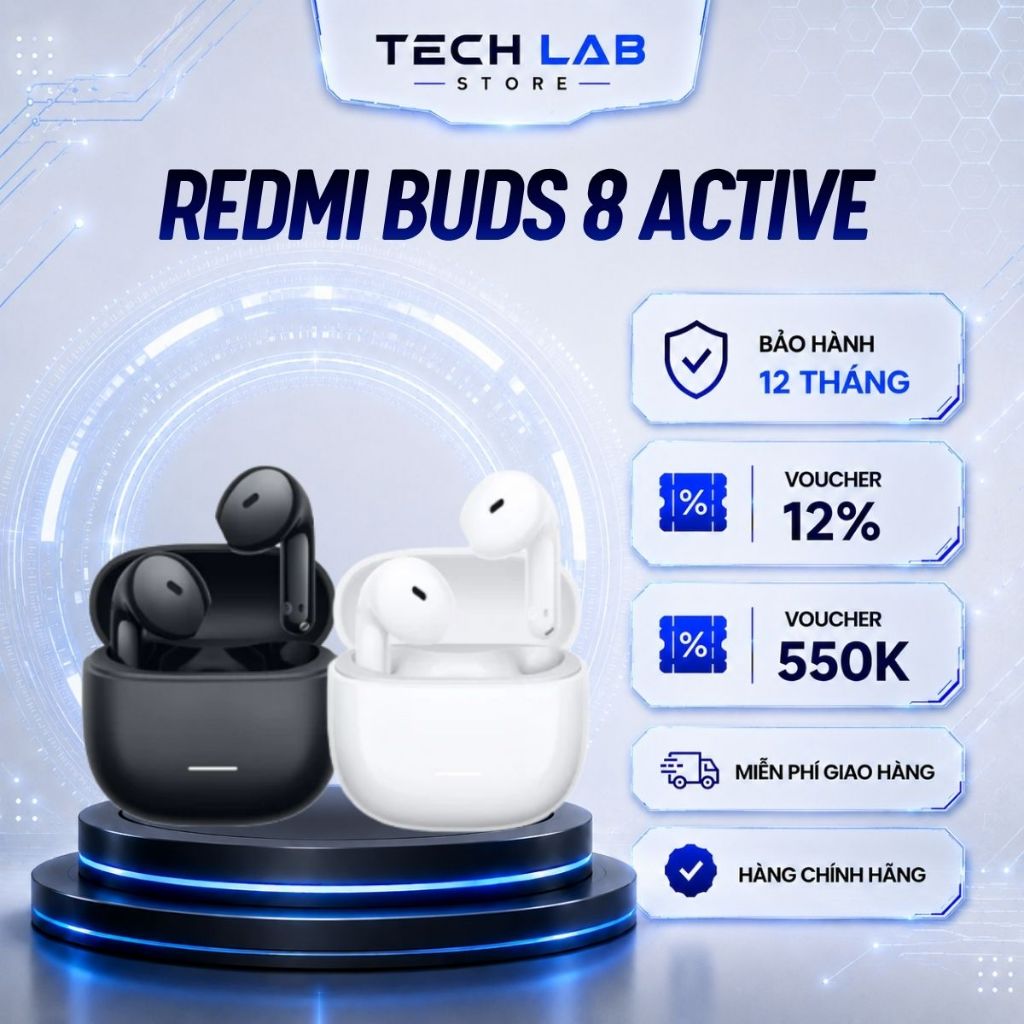 Tai nghe bluetooth XIAOMI Redmi Buds 8 Active pin tới 7 giờ - Bảo hành 12 Tháng | BigBuy360 - bigbuy360.vn