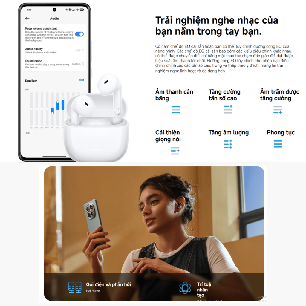 Tai nghe bluetooth XIAOMI Redmi Buds 8 Active pin tới 7 giờ - Bảo hành 12 Tháng | BigBuy360 - bigbuy360.vn