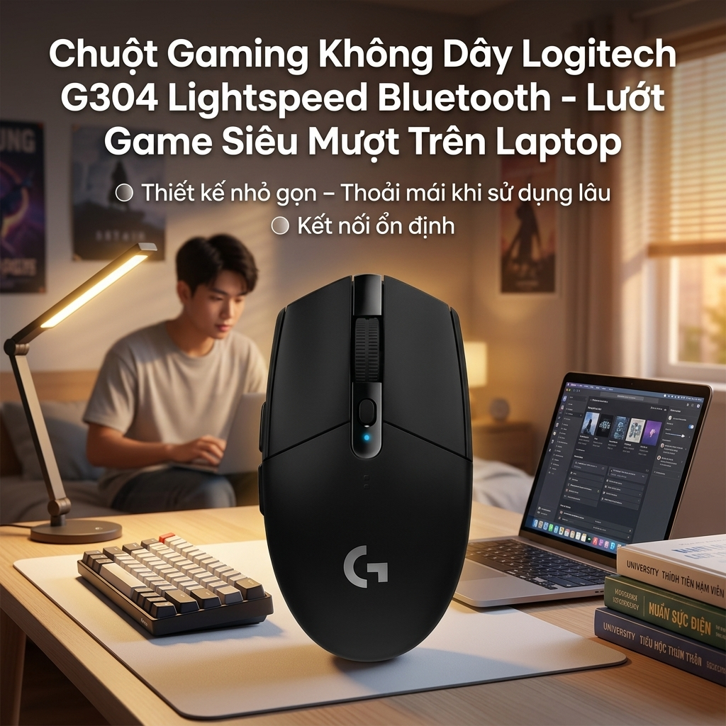 Chuột Logitech G304 Wireless Gaming Mouse, 1ms, Hero 12000 DPI, 99g