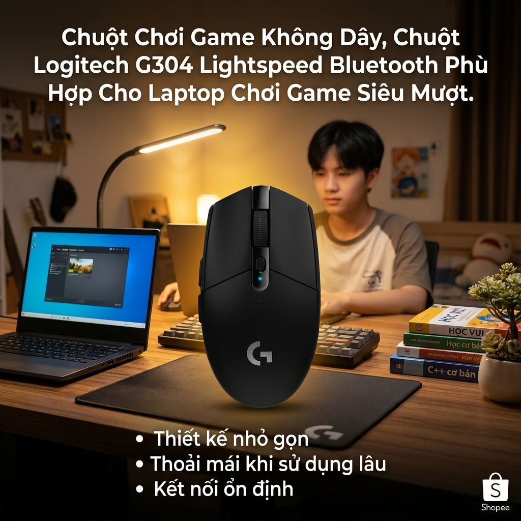 Chuột Logitech G304 Siêu Nhẹ 99g, Gaming Wireless, 12000 DPI, 400 IPS