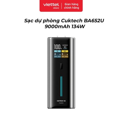 Sạc dự phòng Cuktech BA652U 9000mAh 134W Chính hãng | Tương Thích Đa Thiết Bị | Thiết Kế 2 in 1