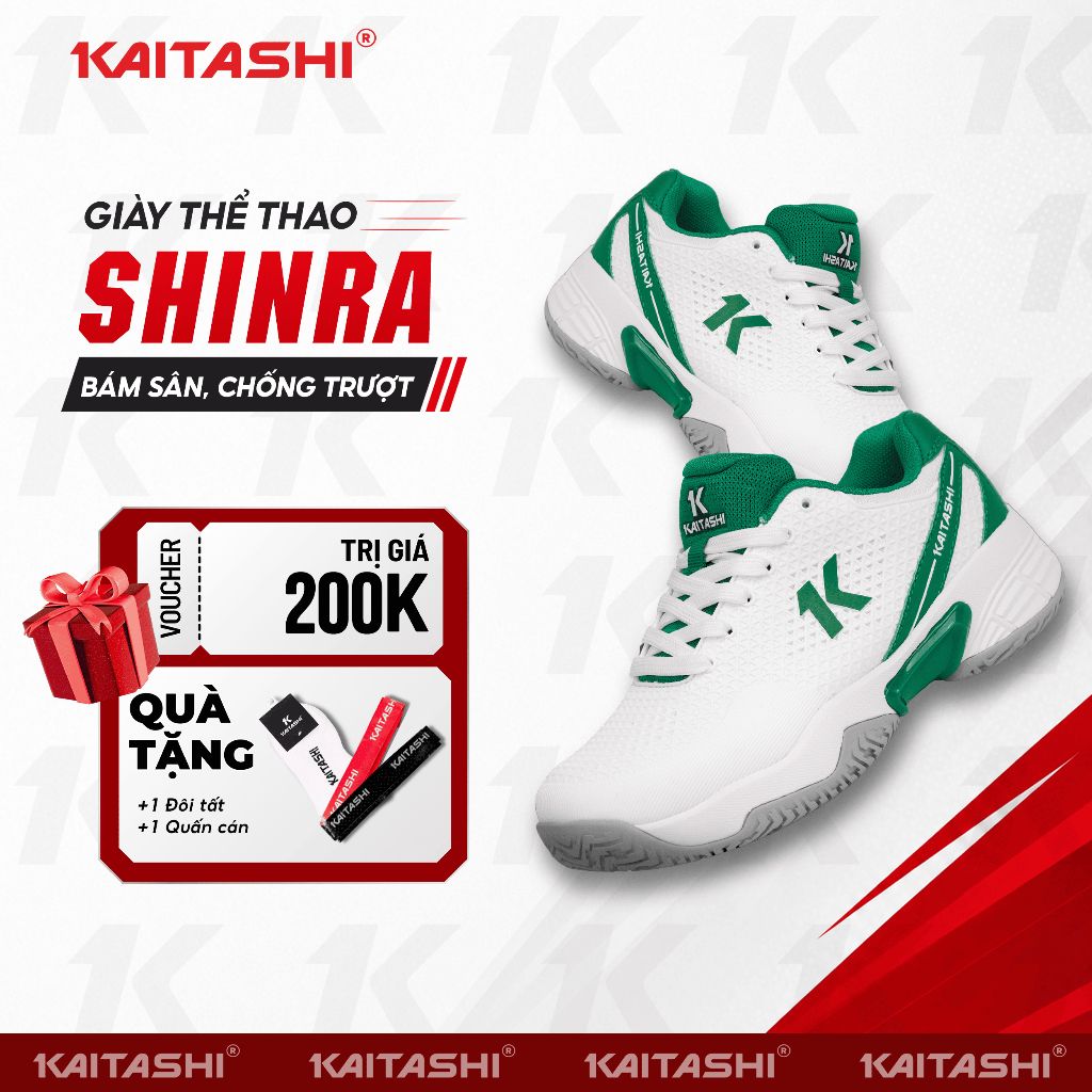 [Kèm 2 quà] Giày Pickleball Kaitashi Shinra Chính Hãng - Nhẹ, Êm, Bám Sân, Chống Trượt, Thoáng Khí C