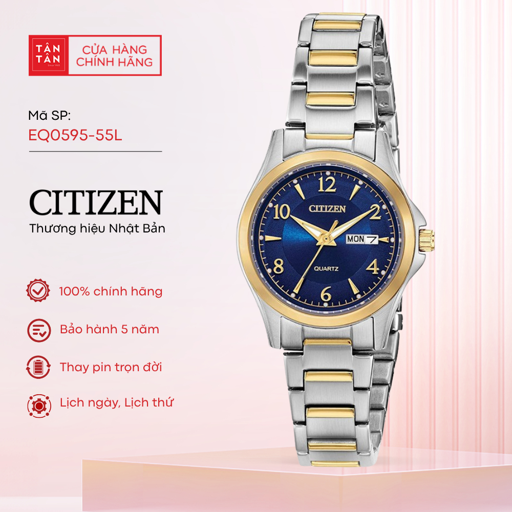 Đồng Hồ Nữ Citizen  EQ0595-55L Quartz 27.5mm - Đồng Hồ Tân Tân