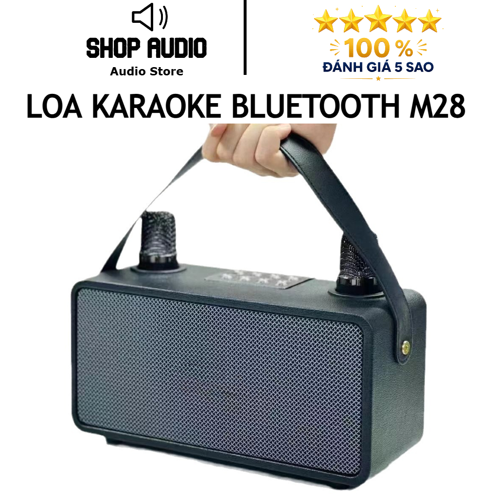 Loa Karaoke Bluetooth M28 Kèm 2 Micro Chống Hú, Loa Hát Karaoke Công Suất Lớn. Loa M28 Thiết Kế Sang