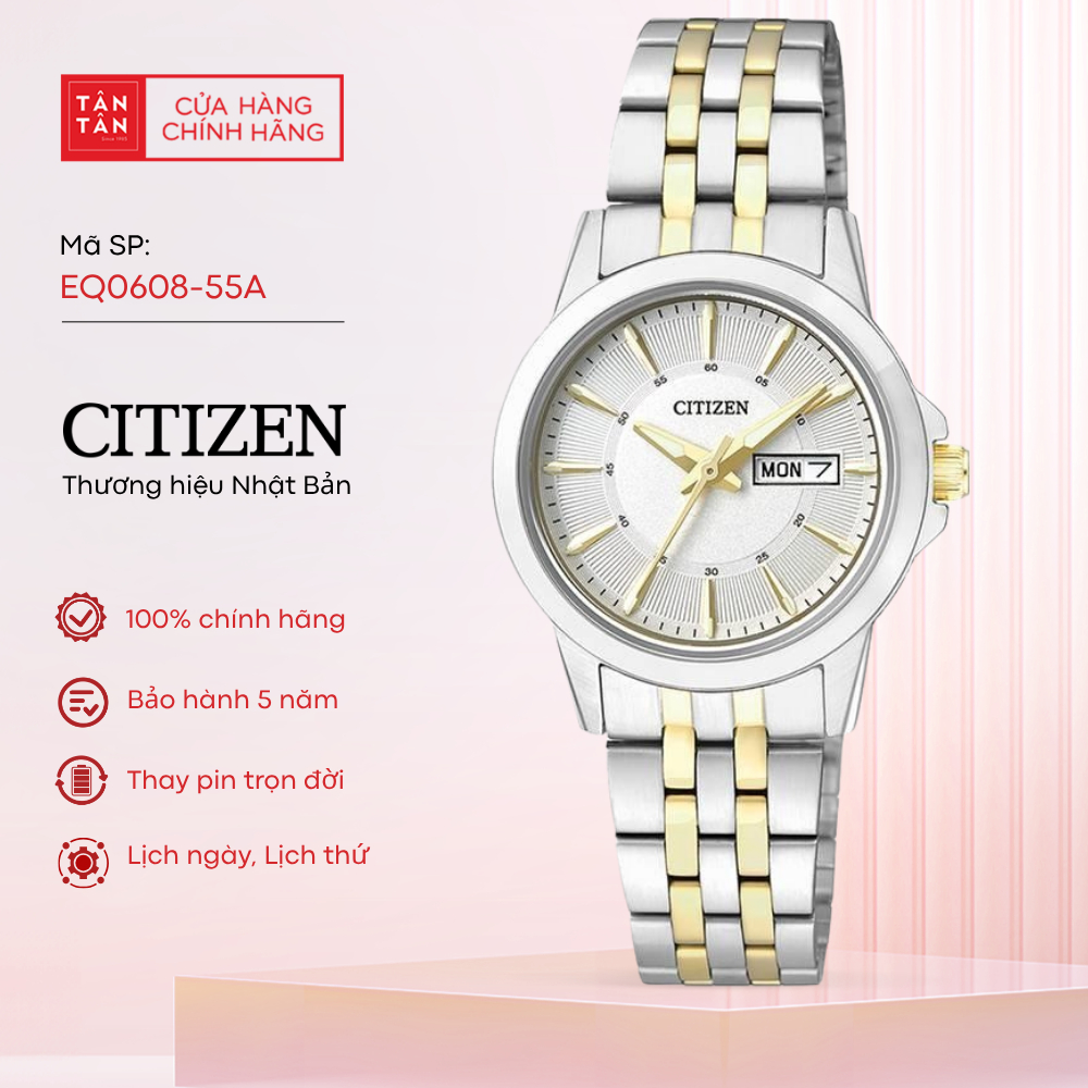 Đồng Hồ Nữ Citizen  EQ0608-55A Quartz 27mm - Đồng Hồ Tân Tân