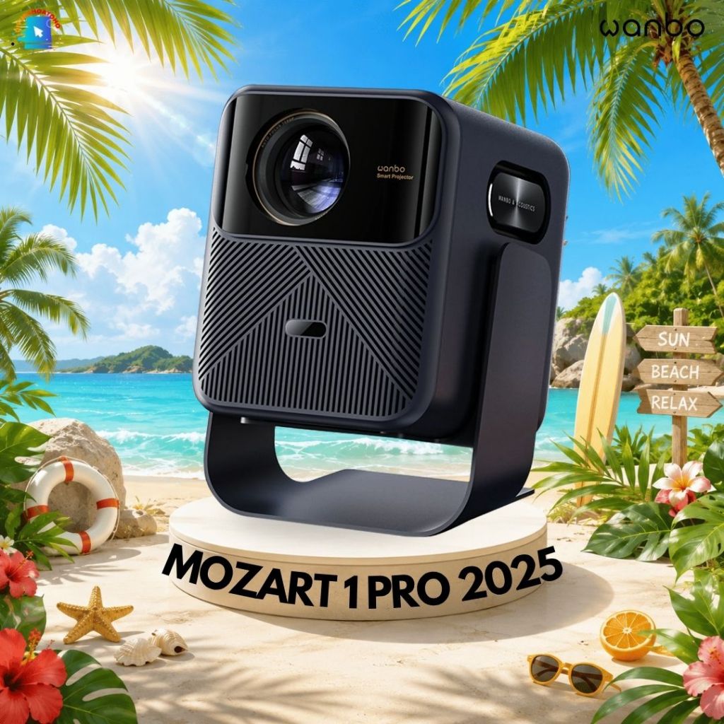 [HÈ DIVU] Máy Chiếu Wanbo Mozart 1 Pro 2025 Phiên Bản Nâng Cấp - Độ Sáng 1200 Ansi, Loa 20W Bùng Nổ 