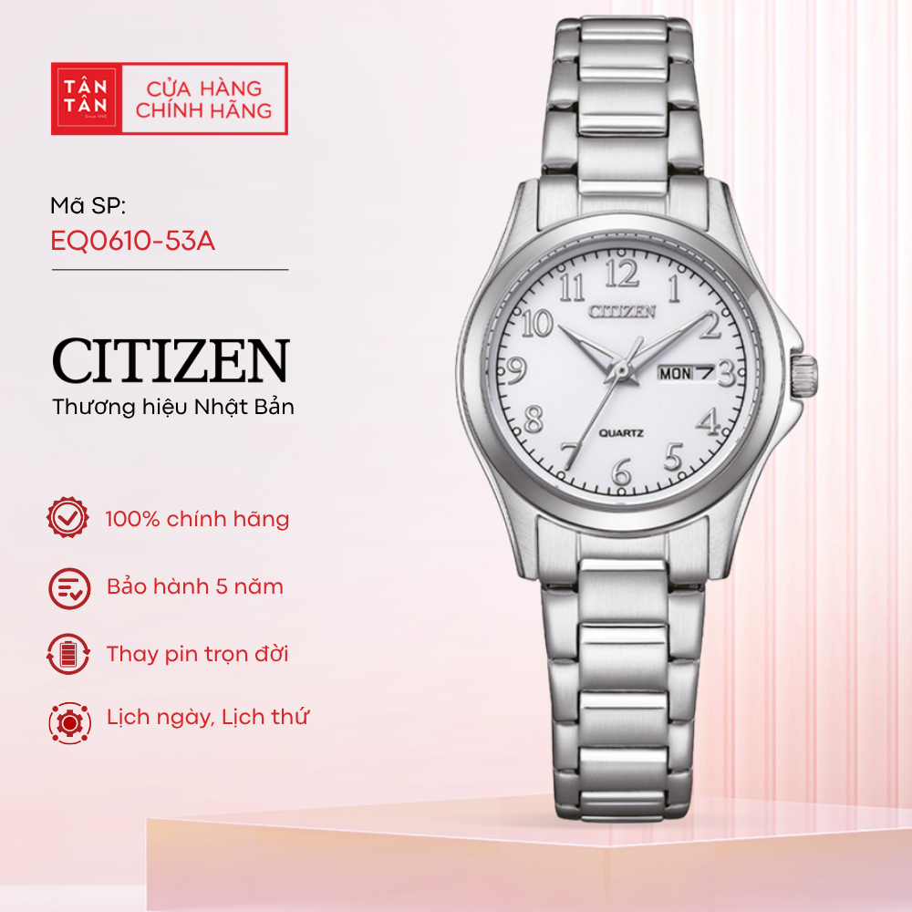 Đồng Hồ Nữ Citizen  EQ0610-53A Quartz 27.5mm - Đồng Hồ Tân Tân