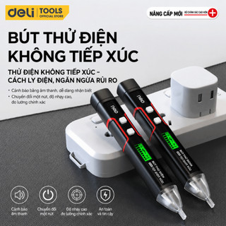 Bút Thử Điện Không Tiếp Xúc 12V - 1000V Màn Hình LED Chính Hãng DELI TOOLS Chất liệu Cao Cấp Bền Bỉ