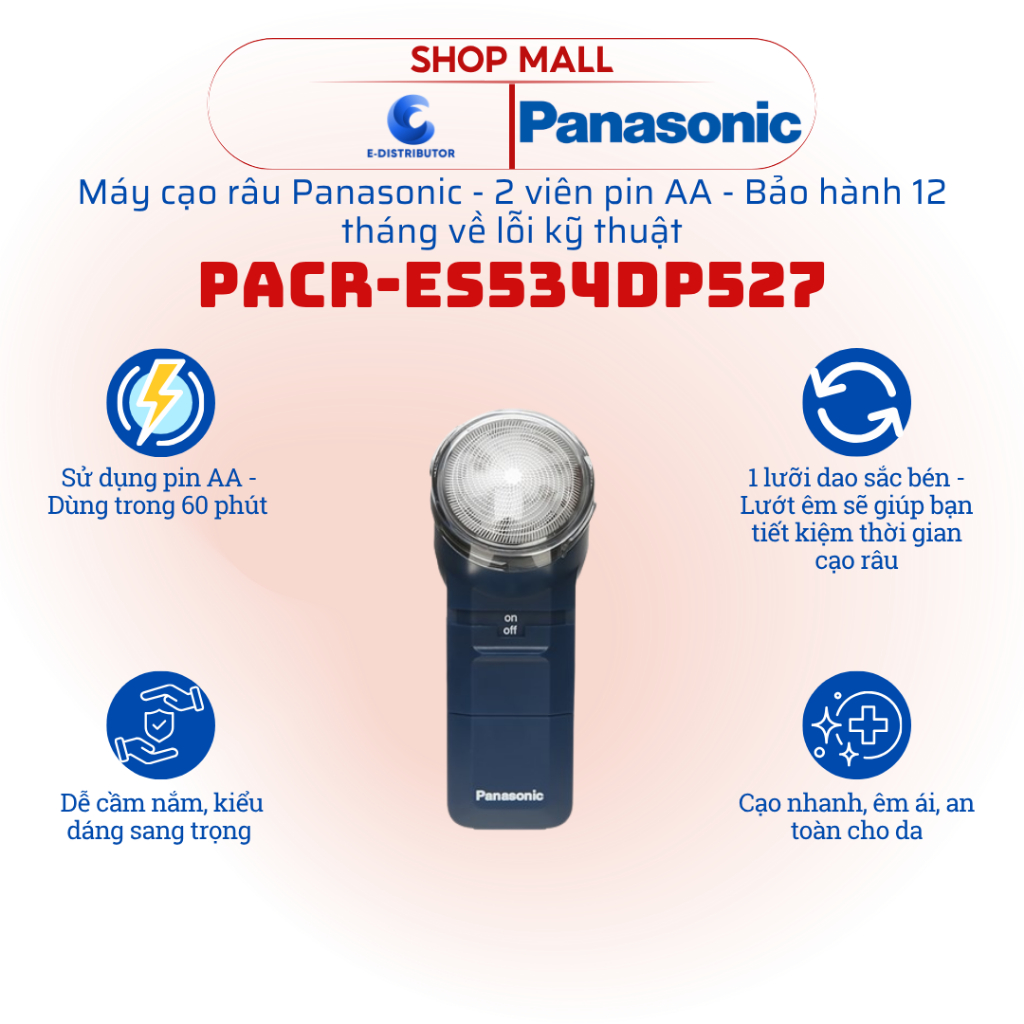 [HỎA TỐC] Máy cạo râu khô Panasonic ES534DP527 - Hàng chính hãng