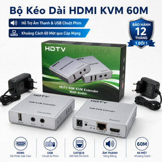 Bộ Kéo Dài HDMI KVM 60M Qua Cáp Mạng LAN Có Cổng USB Chuột Phím & Audio - HDMI Extender Cao Cấp