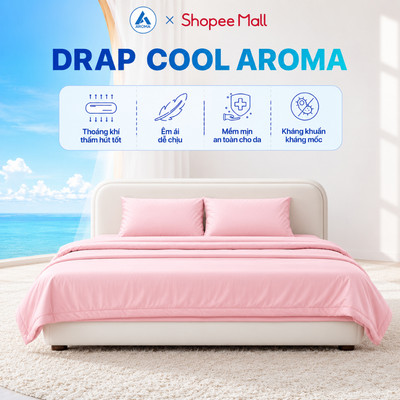 Drap Chăn Lụa Mát 5 Món Aroma Cool, Ga Giường Màu Pastel, Chăn Ga Mùa Hè Cao Cấp, Chất Liệu Lụa Mềm Mát, Thoáng Khí.