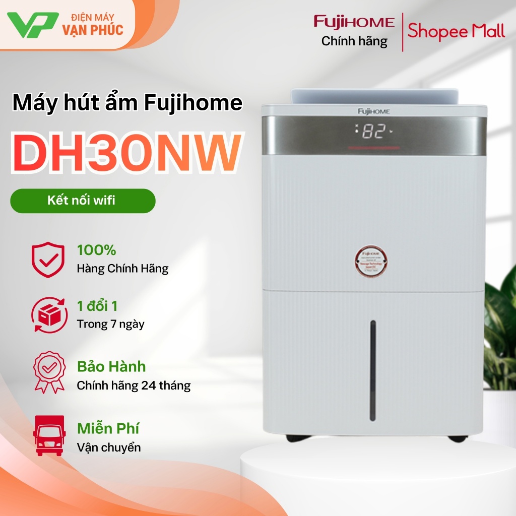 Máy hút ẩm Fujihome DH30NW công suất 30 lít/ngày, kết nối Wifi