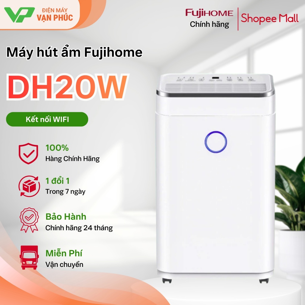 Máy hút ẩm Fujihome DH20NW Kết Nối Wifi Thông Minh - Bảo hành chính hãng 2 năm