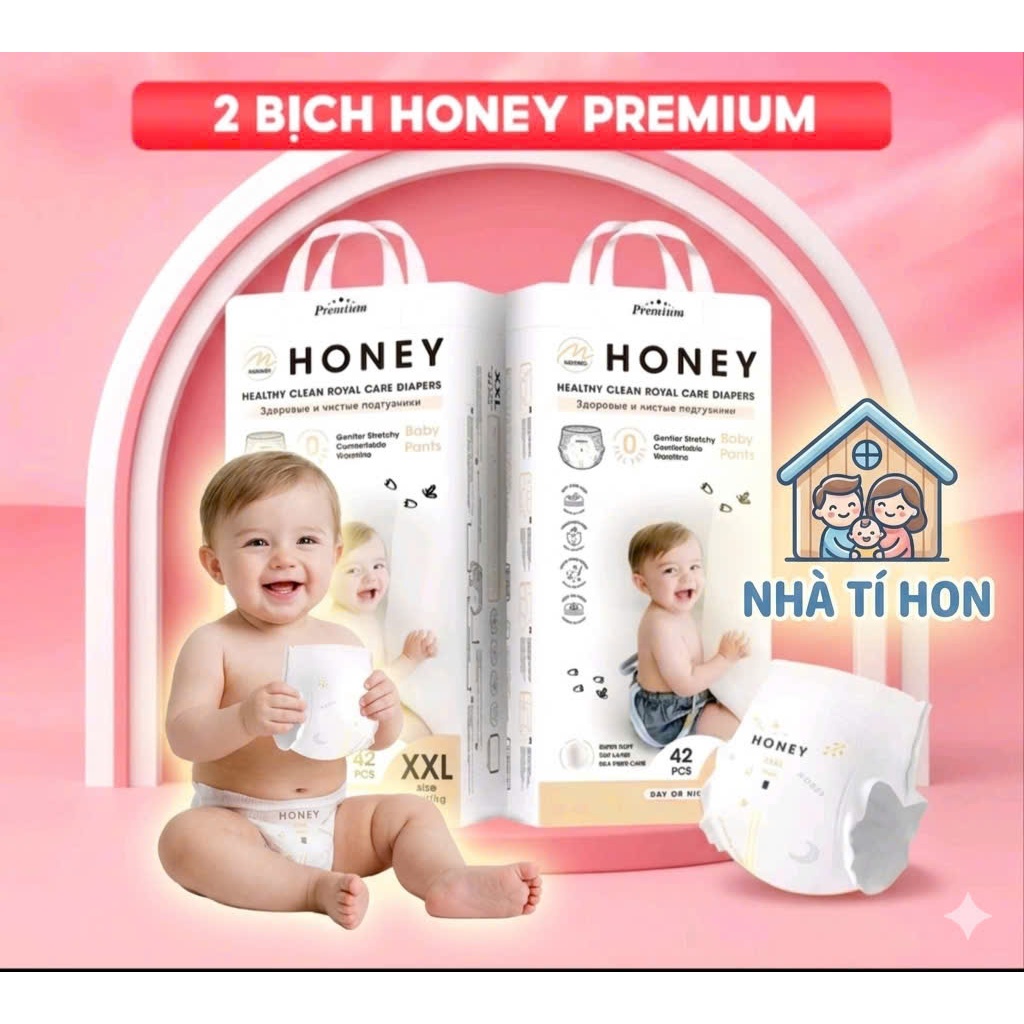 (HONEY) Bỉm Tả Quần Tả Dán Đủ Size Cho Bé Yêu