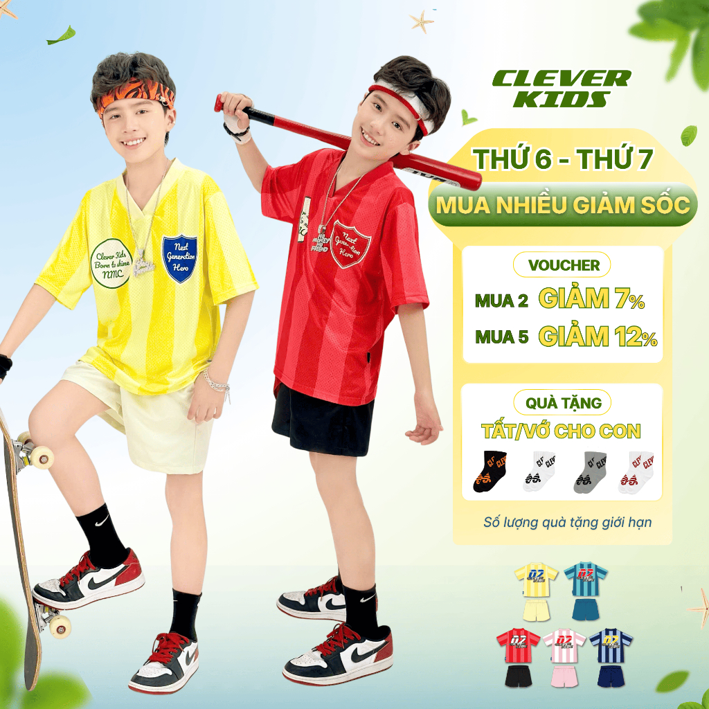 Bộ Quần Áo Trẻ Em 15-60kg Cotton Lưới 02 HERO - Clever Kids