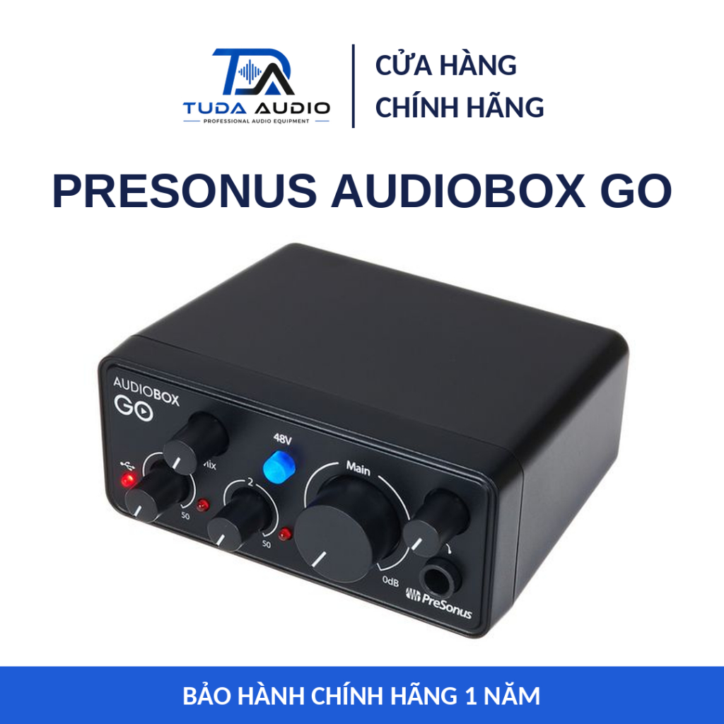 PreSonus AudioBox GO - Audio Interface Sound Card USB-C Thu Âm Mic & Nhạc Cụ - Chính Hãng BH 12T
