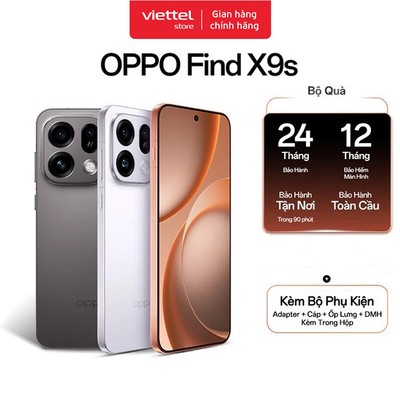 Điện thoại OPPO FIND X9s 12GB + 256GB | Pin Lớn 7025 mAh | Màn hình 6.59" | Dimensity 9500s 5G 8nhân