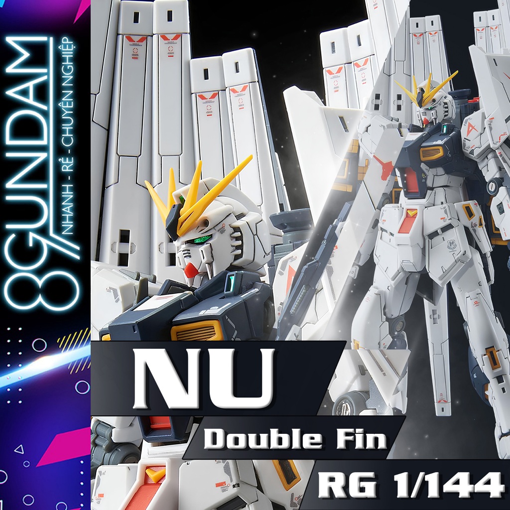 [CÓ SẴN] Mô Hình Lắp Ráp RG 32 Nu Fighter Double Fin Funnel GG (tặng kèm base, decal nước)