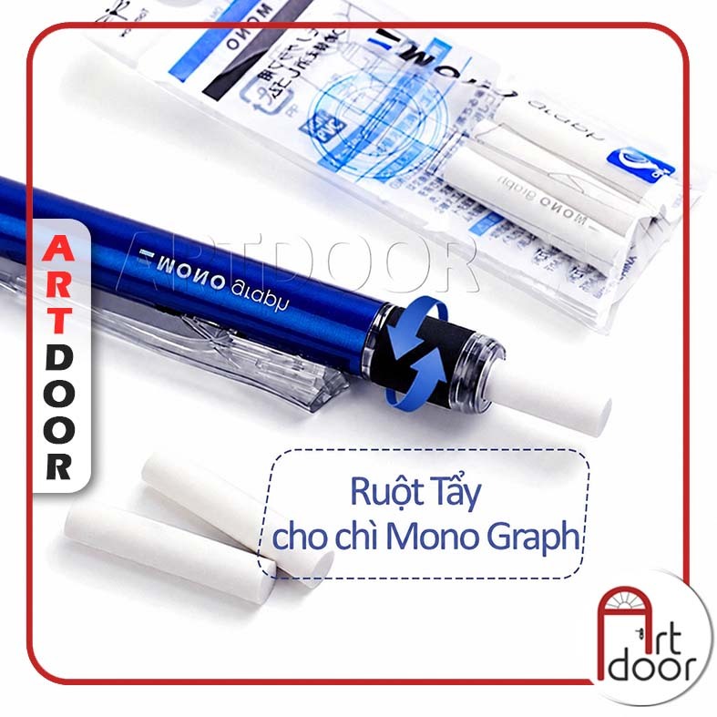 [ARTDOOR] Gôm tẩy dùng cho bút chì TOMBOW Mono Graph (túi 3 cái)