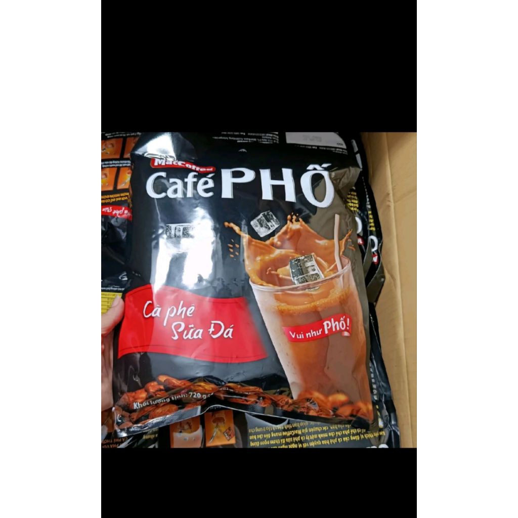 Cafe phố cafe sữa đá bịch 30 gói 720g mỗi gói 24g cafe phố vui như phố