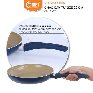 Chảo Chống Dính Đáy Từ Comet Cao Cấp 20cm Nhôm Phủ Ceramic Nano Chống Dính Bền Đẹp Dùng Bếp Từ