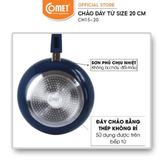 Chảo Chống Dính Đáy Từ Comet Cao Cấp 20cm Nhôm Phủ Ceramic Nano Chống Dính Bền Đẹp Dùng Bếp Từ
