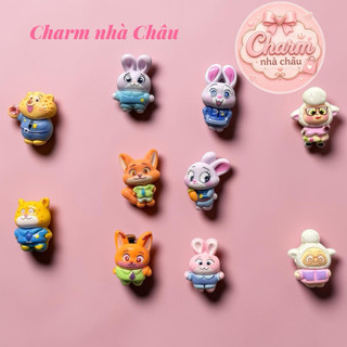 Set 10 Charm Gắn Dép Crocs Cute – Hình Thỏ Cáo Zootopia Trang Trí Dép Sục, Dép Xốp Siêu Xinh.