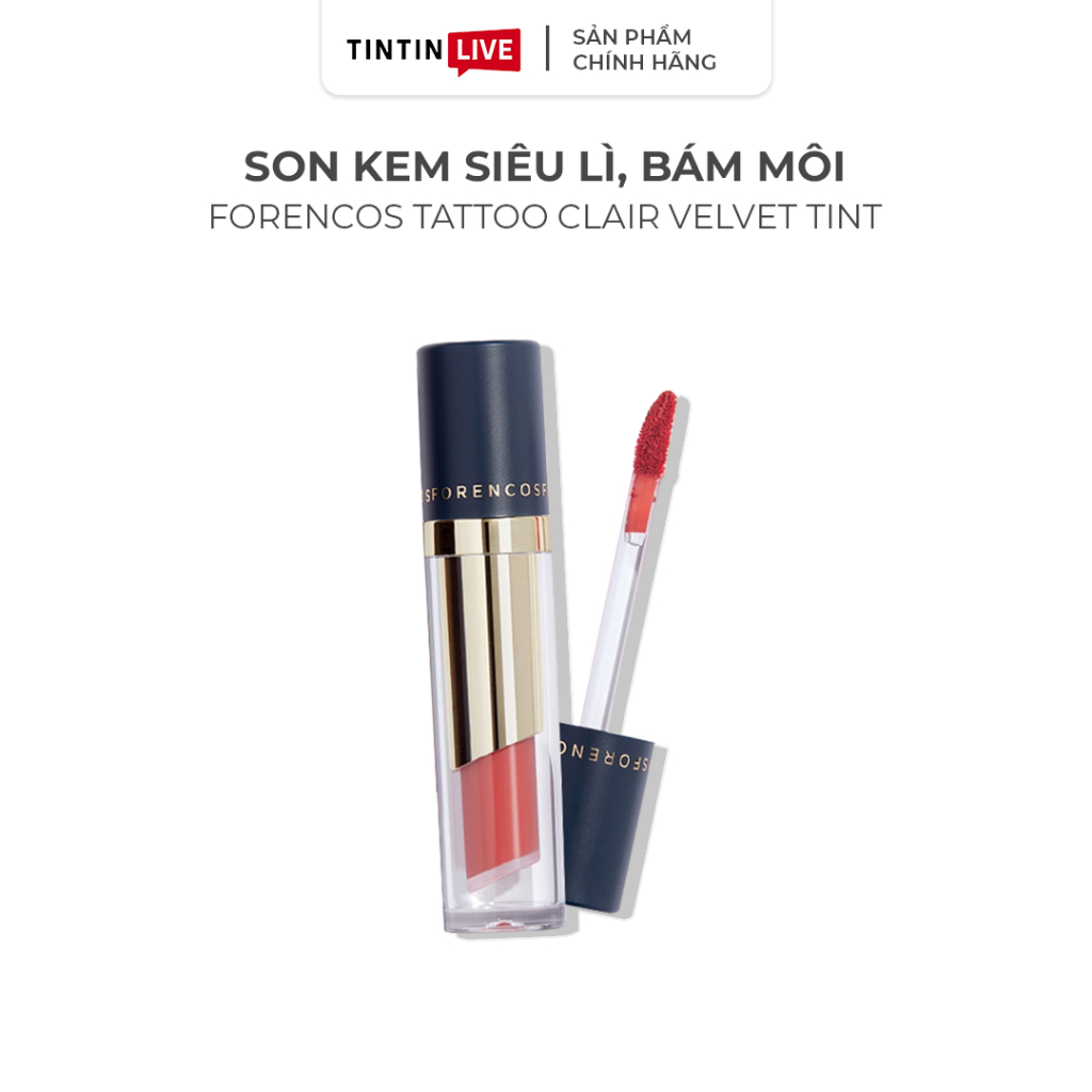 [FORENCOS] Son Kem Siêu Lì Tattoo Clair Velvet Tint Phù Hợp Với Mọi Phong Cách 4g