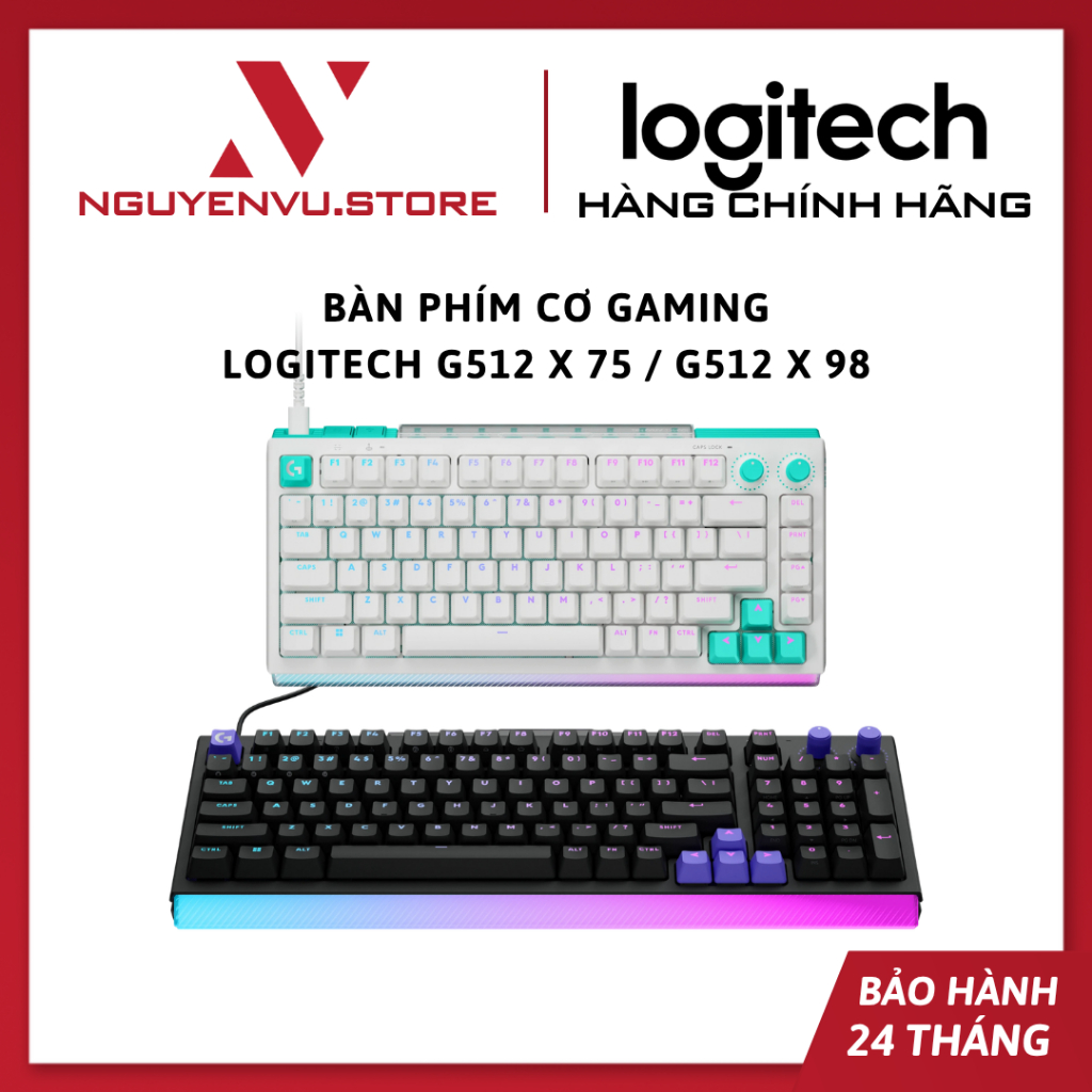 Bàn phím cơ gaming  có dây Logitech G512 X 75 / G512 X 98 - Hàng chính hãng