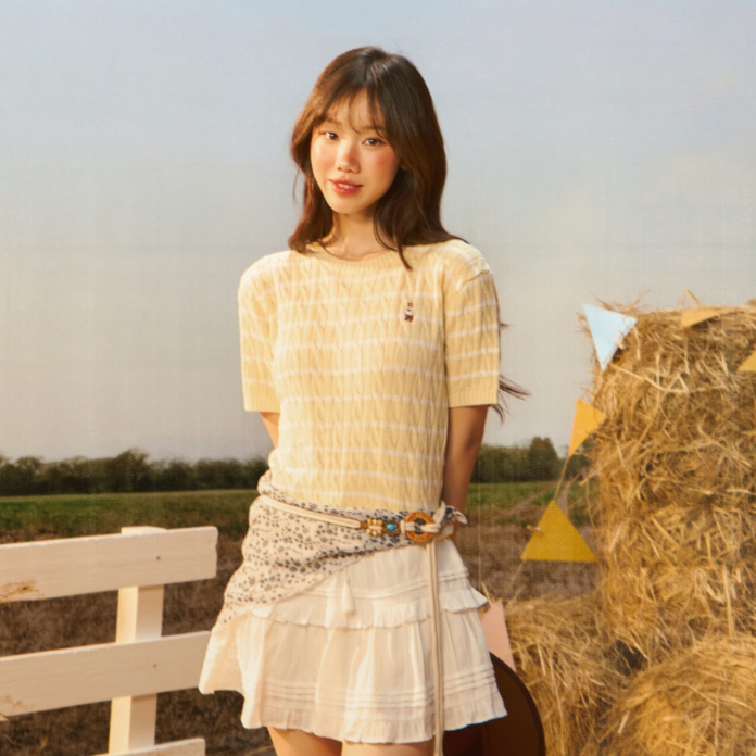 Áo Sweater Mùa Hè WHO.A.U Steve Melange Short Sleeve Sweater_WHKAG2412F