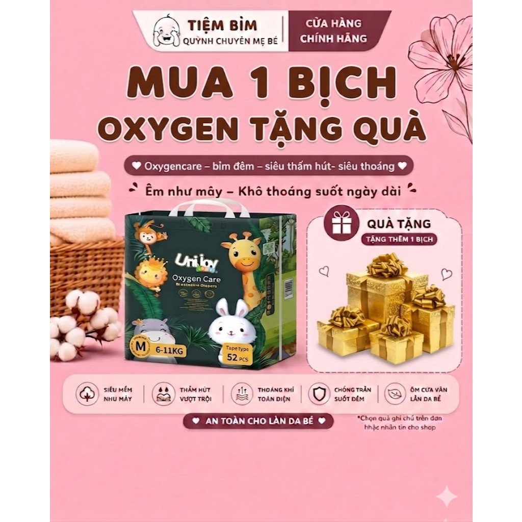 (1 BỊCH TẶNG QUÀ) BỈM UNIJOY OXYGEN CARE