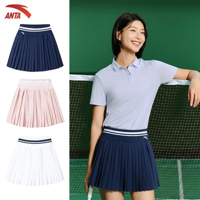 ANTA Nữ Chân váy ngắn xếp li có quần bảo hộ Chân váy thể thao tennis cầu lông pickleball năng động 162437214U