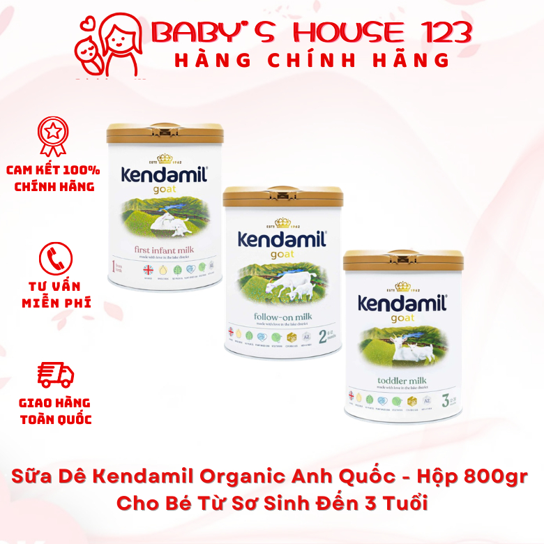 Sữa Bột Công Thức Kendamil Dê - Sữa Dê Kendamil UK Anh Quốc Đạm A2 Dễ Tiêu Hoá - Hộp 800g