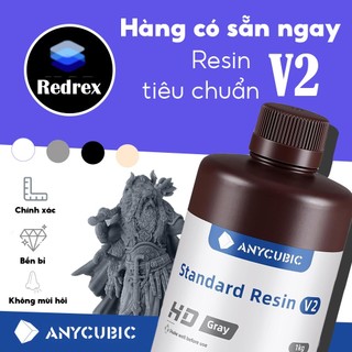 Nhựa in 3D ANYCUBIC 1kg Standard Resin V2 Chính hãng, dùng cho mọi máy in resin, in mịn, độ bền cao