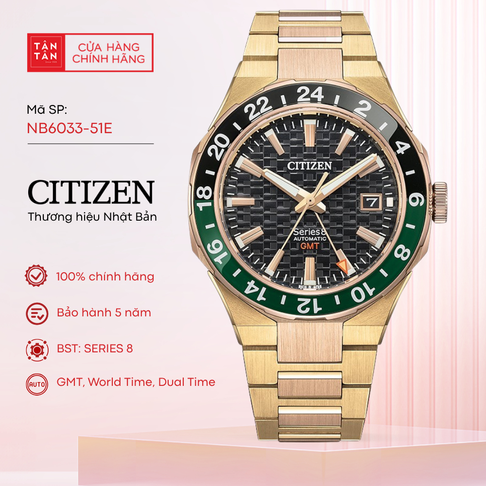 Đồng Hồ Nam Citizen Series 8 GMT NB6033-51E Automatic 41mm - Đồng Hồ Tân Tân