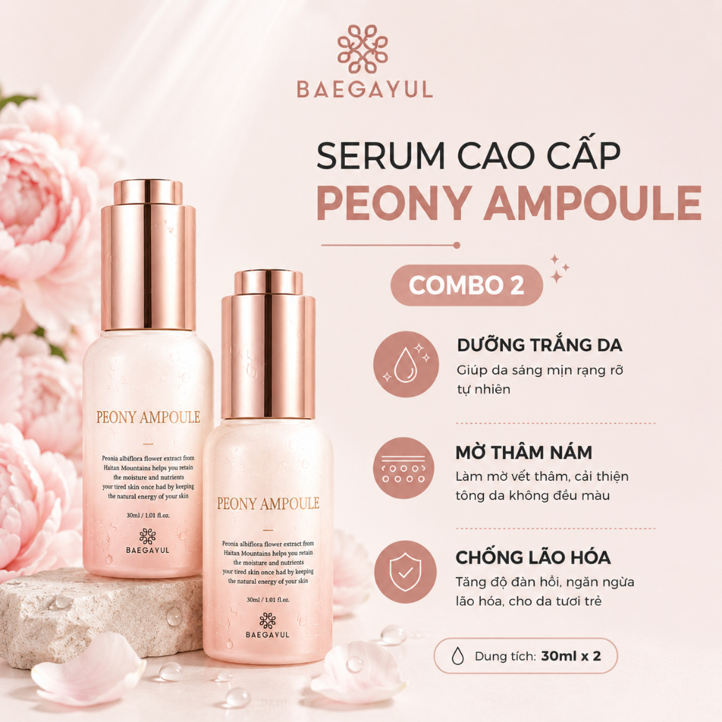COMBO 2 LỌ Tinh Chất Peony Ampoule Baegayul HÀN QUỐC