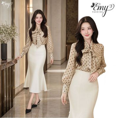 [LƯU Ý SẢN PHẨM CHỈ CHÂN VÁY] Chân Váy Thiết Kế EMY Thời Trang Cao Cấp V9826 Vải Linen Gân Sang Trọng Thanh Lịch