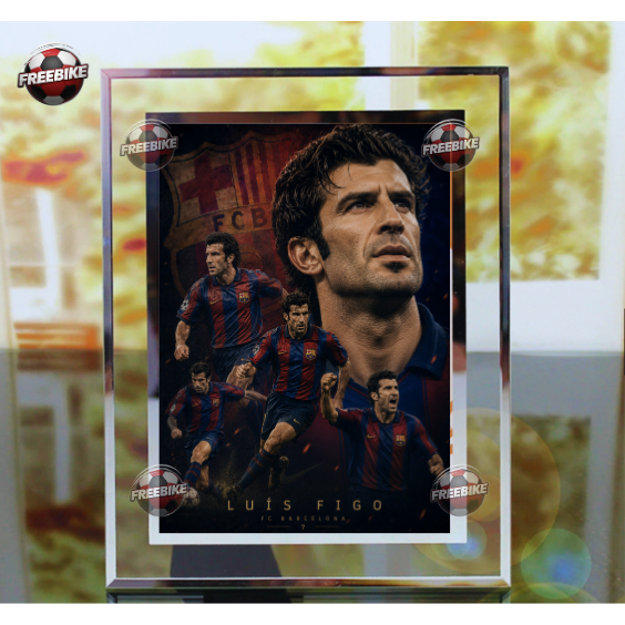 KHUNG POSTER LUÍS FIGO BẰNG KÍNH PHA LÊ CAO CẤP