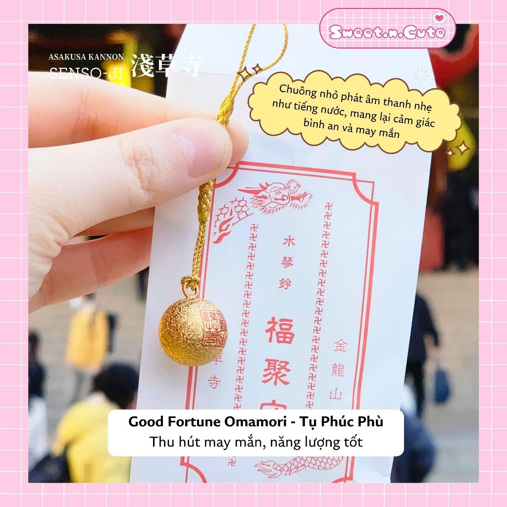 [Nội địa Nhật - Omamori] Omamori thu hút may mắn và điều tốt lành - Chuông nước - Thỉnh từ Sensō-ji