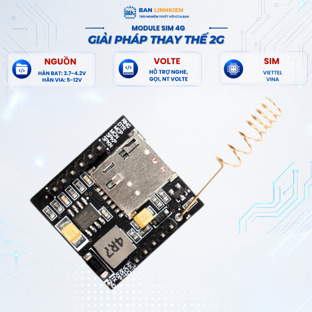 Module SIM 4G A7680C SIMCOM  Banlinhkien thay thế module sm 800L [Đã Hàn Chân]