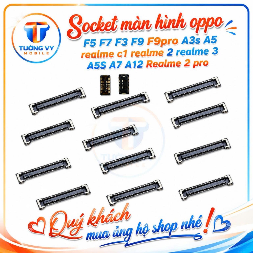 combo 2 cái Socket màn hình oppo F5 F7 F3 F9 F9pro A3s A5/c1/C2 A5S A7 A12