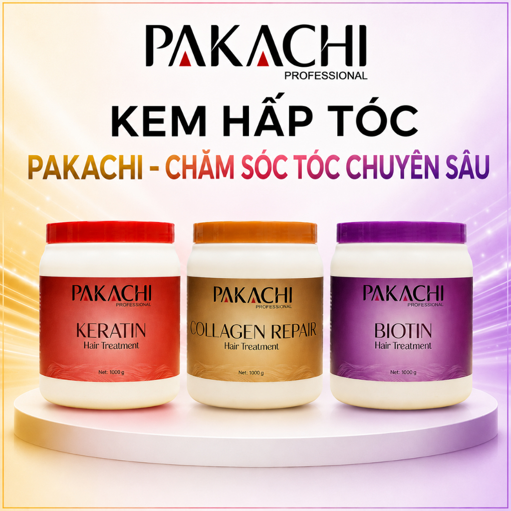 Kem Hấp Ủ tóc phục hồi mềm mượt tức thì Pakachi 1000g
