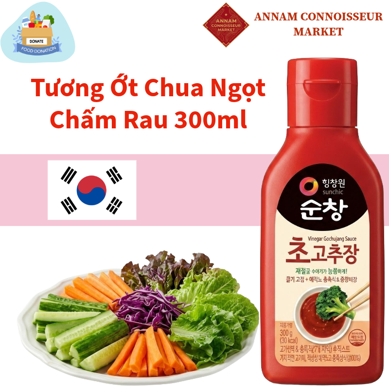 Tương ớt chua ngọt Cho-gochujang Sauce 300ml chấm rau củ ăn liền Deasang Hàn Quốc tiện lợi, vị cay
