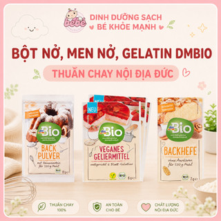 Bột nở, men nở, bột gelatin dmBio hữu cơ nội địa Đức thuần chay