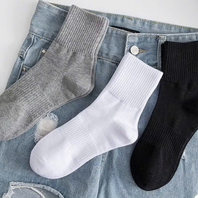 Tất Nam Nữ - Tất vớ cổ cao, cổ thấp chất cotton cao cấp thiết kế sọc đôi chống hôi chân Mẫu T110 | BigBuy360 - bigbuy360.vn
